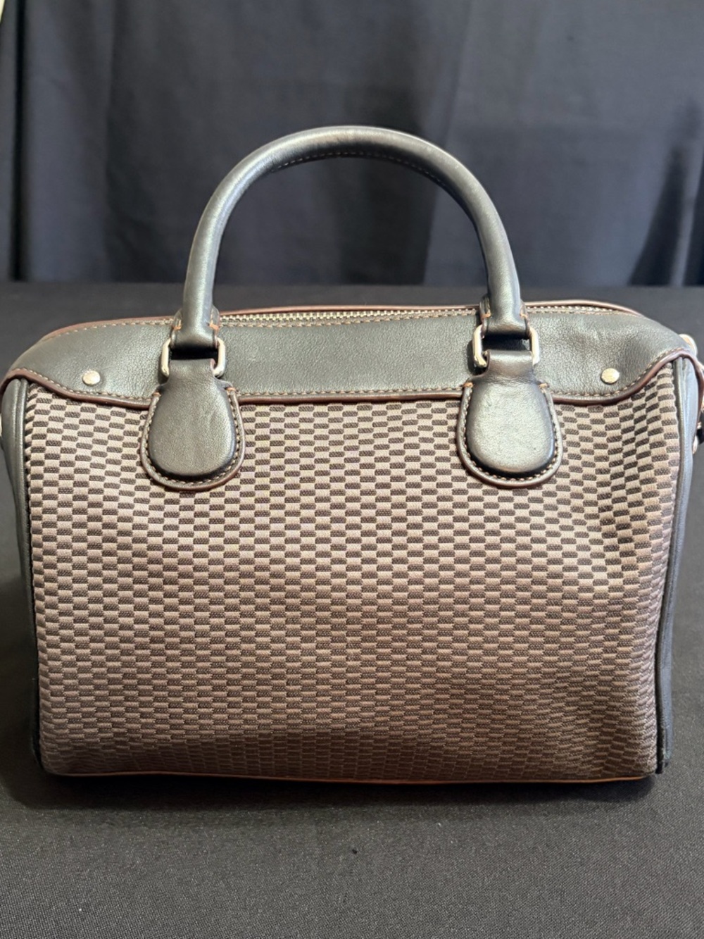 Coach Black Woven Leather Satchel - Coach - Picture 3 of 14
